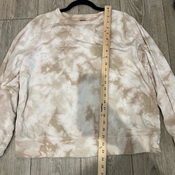 Sonoma Women's Large Tan Tie dye Crewneck Sweater with Soft Texture - Picture 6 of 7